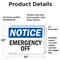 Signmission Emergency Off, 14 in W x Rectangle, Vinyl Decal OS-2PACK-NS-D-1014-L-11864 - alternate 3